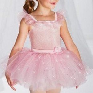 Authentic Ballet Dance Costume Girls XL Pink Tutu Leotard and Hairpiece